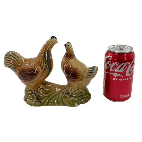 Vintage Rooster & Hen Amber Glaze Ceramic Figurine Made in Brazil #4201 6" High - Picture 3 of 11
